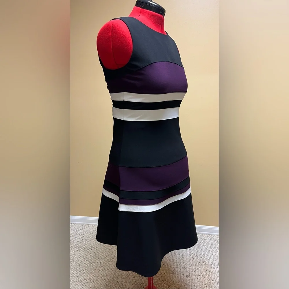 Tommy Hilfiger Striped Midi Dress - Black, Purple, White - Picture 4 of 10